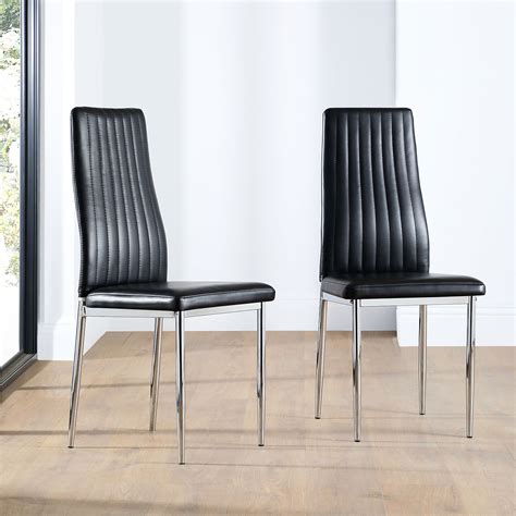 leather and chrome dining chairs|Leather Dining Chairs With Brushed Chrome Legs